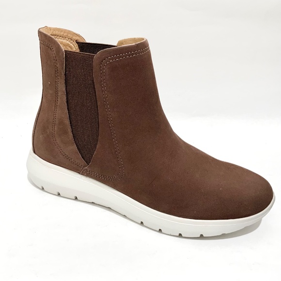 Brothers United Brown Suede Leather Chelsea Bootie Comfy Sneaker Ankle Boots 6.5 - Picture 2 of 7